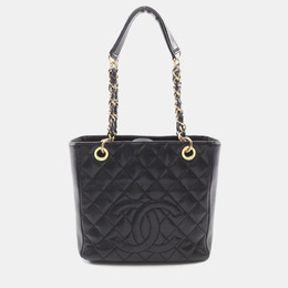 Chanel: Чёрная сумка-шоппер 