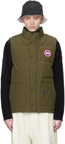 Canada Goose: Жилет цвета хаки 