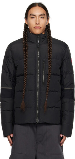 Canada Goose: Чёрный пуховик  HyBridge