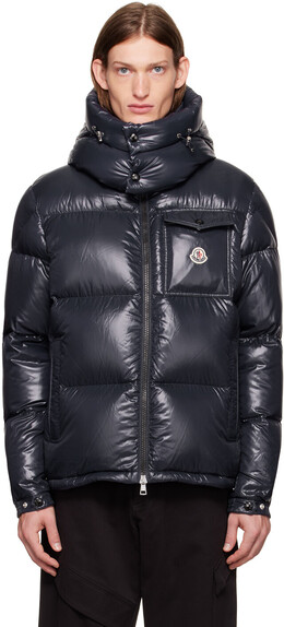 Moncler: Тёмный пуховик 