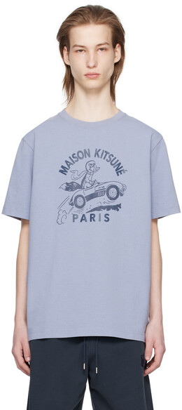 Maison Kitsuné: Синяя футболка 