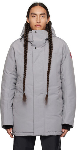 Canada Goose: Серый пуховик  Sanford