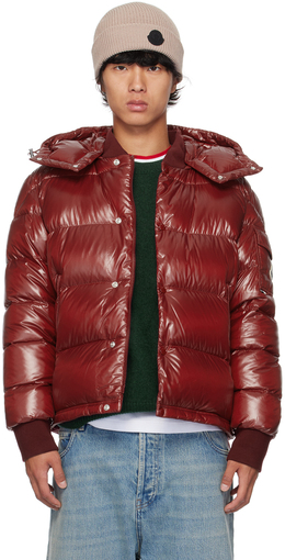 Moncler: Красный пуховик 