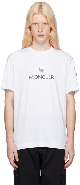 Moncler: Белая футболка 