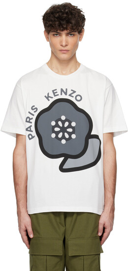 Kenzo: Белая футболка  Paris