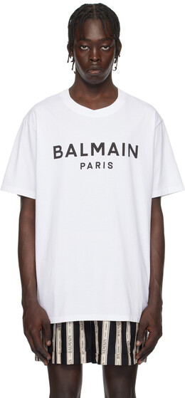 Balmain: Белая футболка 