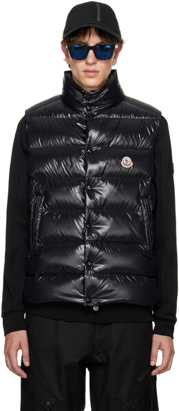 Moncler: Чёрный жилет  Tibb