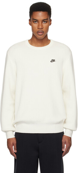 Nike: Белый свитер 