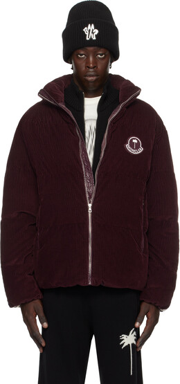 Moncler Genius: Бордовый пуховик 