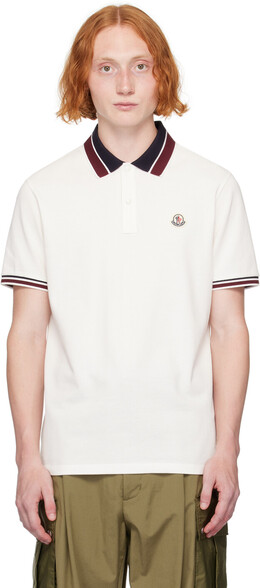 Moncler: Белое поло 
