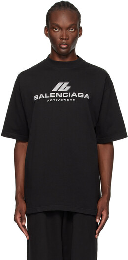 Balenciaga: Чёрная футболка 