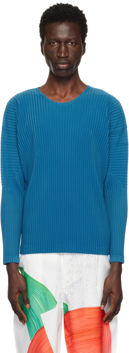Homme Plissé Issey Miyake: Синяя футболка 