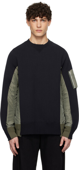 Sacai: Тёмный свитшот 