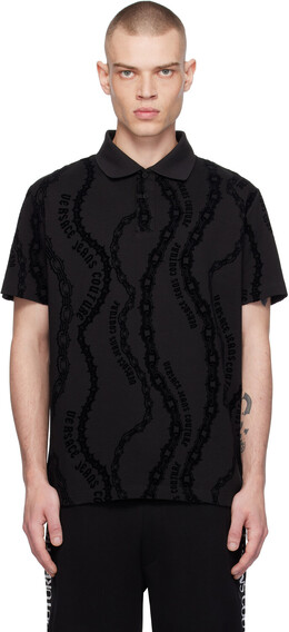 Versace Jeans Couture: Чёрное поло 