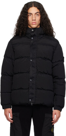 Stone Island: Чёрный пуховик 