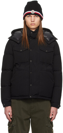 Moncler: Чёрный пуховик 