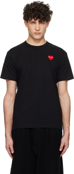 Comme Des Garçons Play: Чёрная футболка  Play
