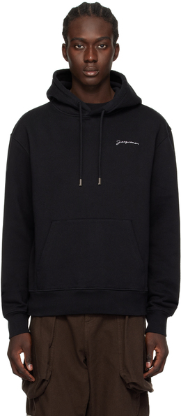 Jacquemus: Чёрная толстовка  Le Sweatshirt Brodé