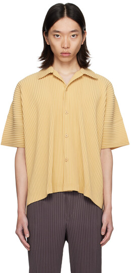 Homme Plissé Issey Miyake: Жёлтая рубашка 