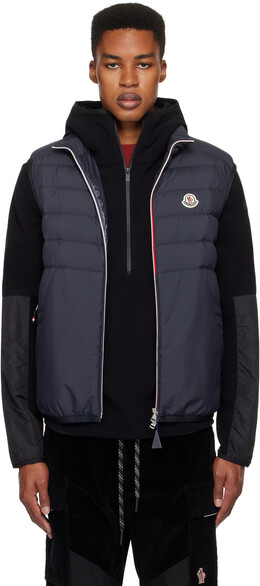 Moncler: Синий жилет 