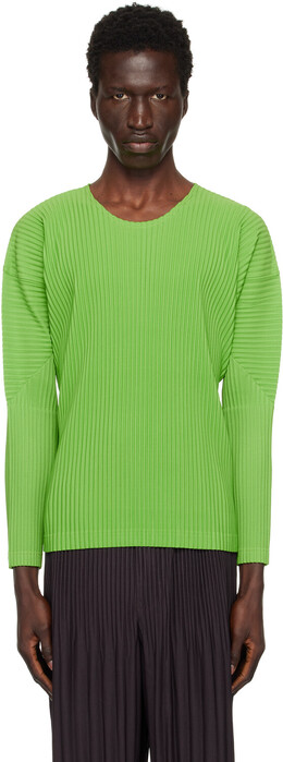 Homme Plissé Issey Miyake: Зелёная футболка 