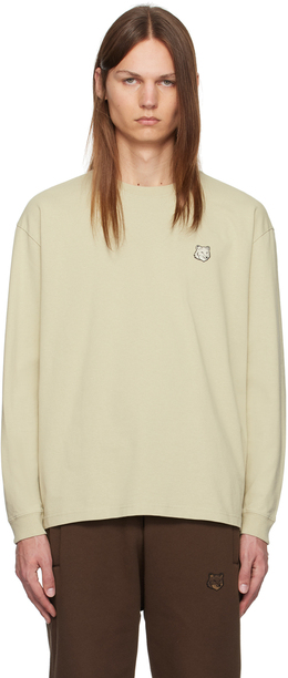 Maison Kitsuné: Бежевая футболка 