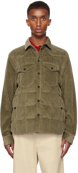Moncler Grenoble: Зелёный пуховик 