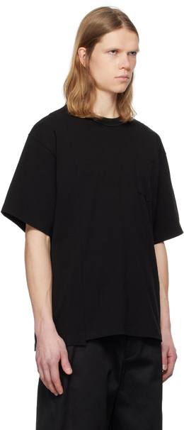 Sacai: Чёрная футболка 
