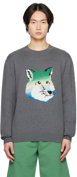 Maison Kitsuné: Тёмный свитер 