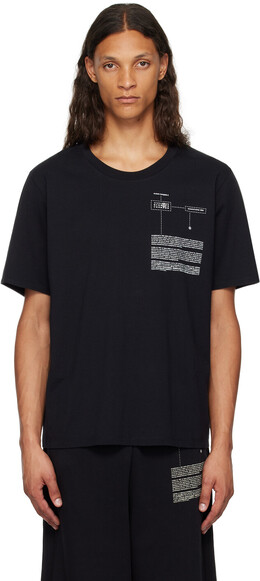 MM6 Maison Margiela: Чёрная футболка 