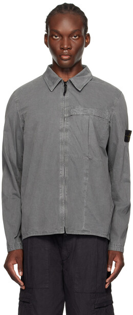 Stone Island: Серая рубашка 