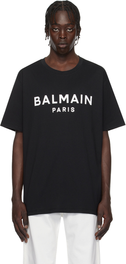 Balmain: Чёрная футболка 