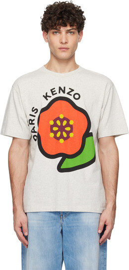 Kenzo: Серая футболка  Paris