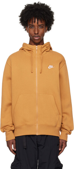 Nike: Коричневая толстовка  Club