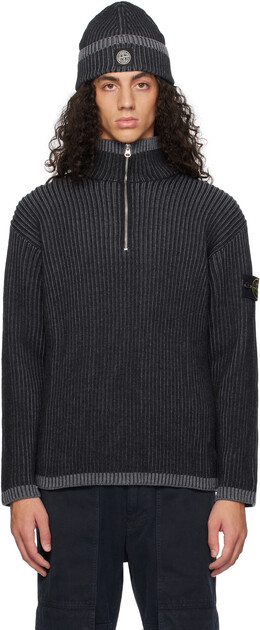 Stone Island: Серый свитер 