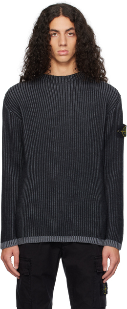 Stone Island: Серый свитер 