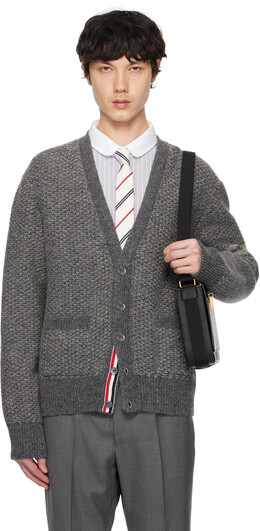 Thom Browne: Серый кардиган 