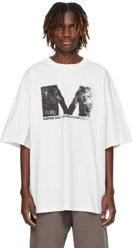 MM6 Maison Margiela: Белая футболка 