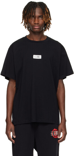 MM6 Maison Margiela: Чёрная футболка 