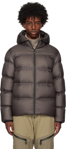 Moncler: Коричневый пуховик 