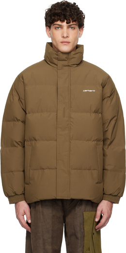 Carhartt Work In Progress: Коричневый пуховик 