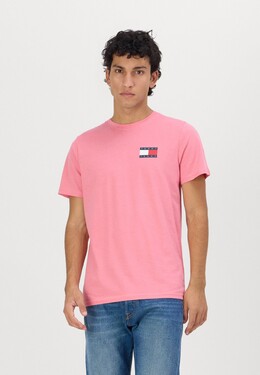Tommy Jeans: Розовая футболка  Essential