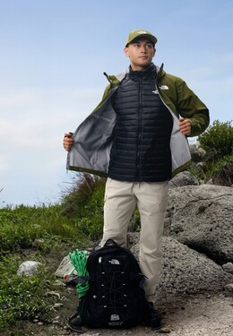 The North Face: Чёрный пуховик 