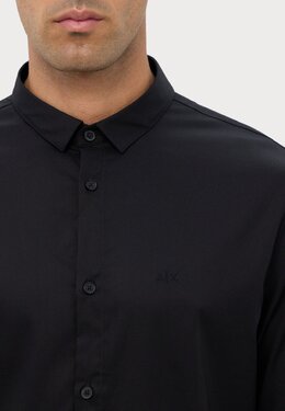 Armani Exchange: Чёрная рубашка 