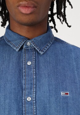 Tommy Jeans: Синяя рубашка 