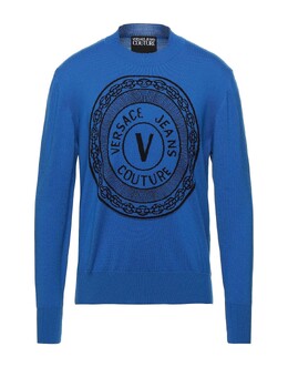 Versace Jeans Couture: Синий свитер 