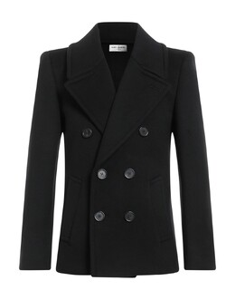 Saint Laurent: Чёрное пальто 