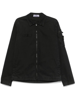 Stone Island: Чёрная рубашка  Compass