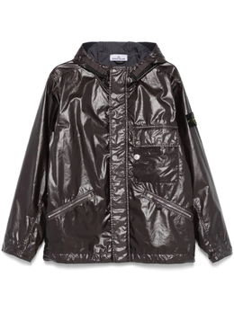 Stone Island: Чёрная куртка  Mussola Gommata