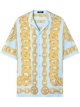 Versace: Синяя рубашка  Medusa